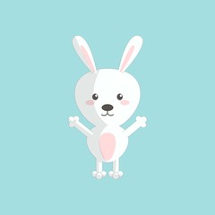 Cute cartoon rabbit with standing pose
