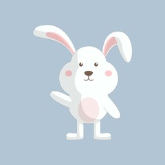 Cute cartoon rabbit with standing pose
