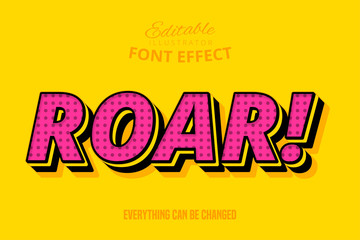 Roar! text, editable font effect