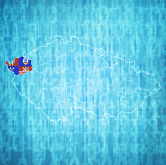 karlovy vary region on administration map of Czech Republic