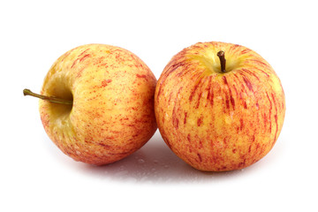 Fuji apples isolated on white