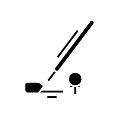 Golf supplies black icon, concept illustration, vector flat symbol, glyph sign.