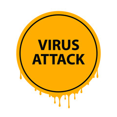 virus attack sign on white background