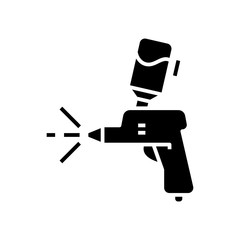 Graffiti dye black icon, concept illustration, vector flat symbol, glyph sign.