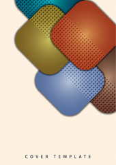 Abstract geometric background, colored round squares form a banner. Modern template for business brochure, flyer, presentation or web design layout.