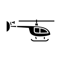 Helicopter black icon, concept illustration, vector flat symbol, glyph sign.