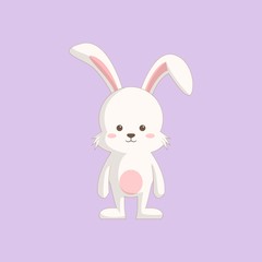 Cute cartoon rabbit with standing pose