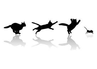 Cats chasing mouse, vector file