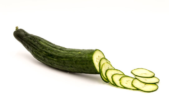 Cucumber and slices isolated