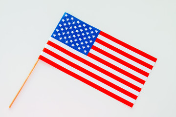 Patriotism in the USA. American flag on a white background