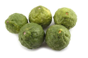 Kaffir lime isolated on white