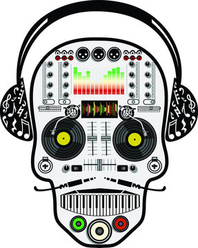 Music Skull illustration. Skull Vector T-Shirt Design