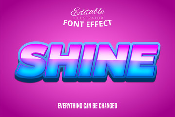 Shine text, editable font effect