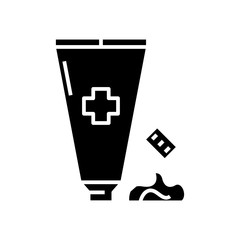 Helpful cream black icon, concept illustration, vector flat symbol, glyph sign.