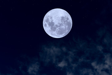 Obraz na płótnie Canvas Full moon on the sky in the night.