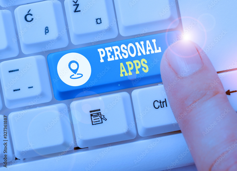 Poster handwriting text writing personal apps. conceptual photo app for secure password less validation to 