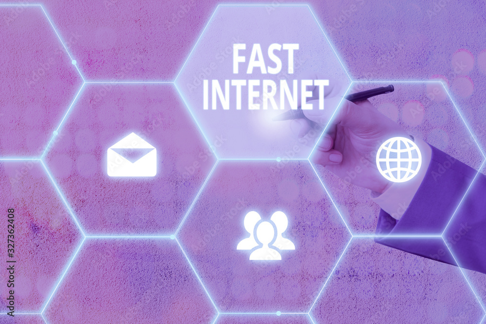 Poster handwriting text writing fast internet. conceptual photo term used for internet service that is fast