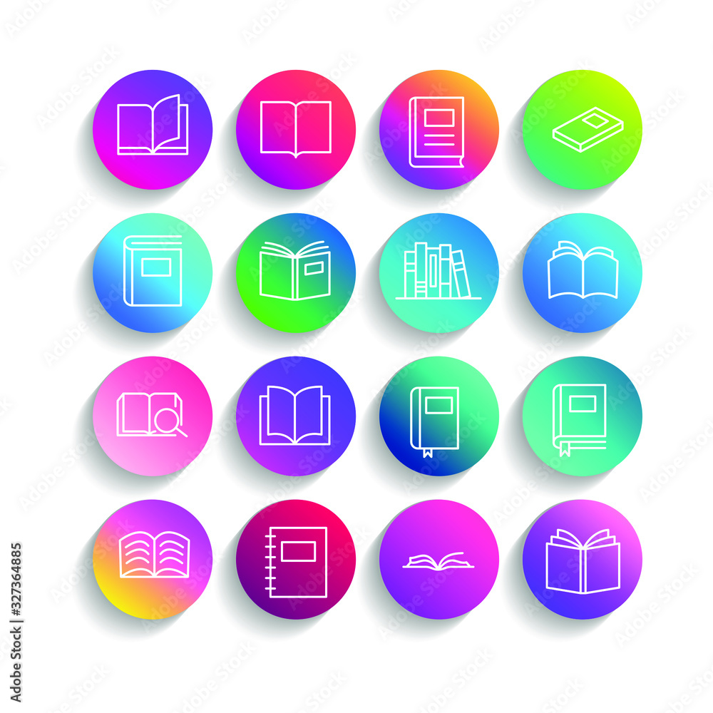 Aufkleber book set icon template color editable. book pack symbol vector sign isolated on white background. si