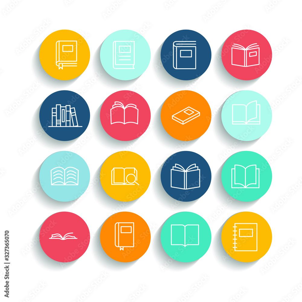 Aufkleber book set icon template color editable. book pack symbol vector sign isolated on white background. si