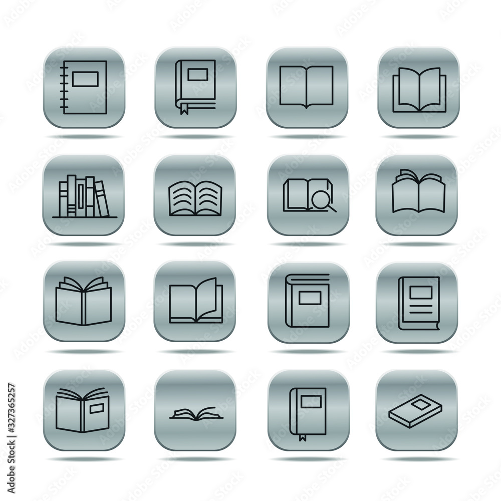 Poster book set icon template color editable. book pack symbol vector sign isolated on white background. si
