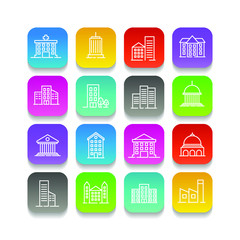 Building set icon symbol template color editable. Government buildings pack logo vector illustration for graphic and web design collection