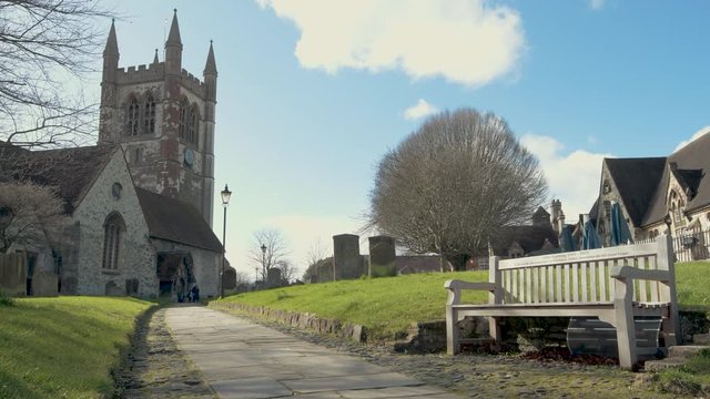 St Andrew's church in Farnham, Surrey, UK - February 2020