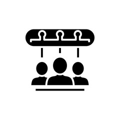 Hearing speech black icon, concept illustration, vector flat symbol, glyph sign.