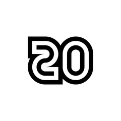 Number 20 vector icon design