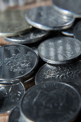 Close up macro Philippine peso coins