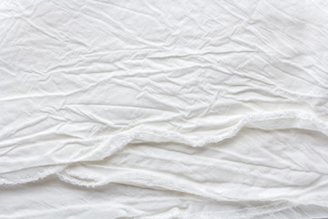 crumpled white linen fabric texture