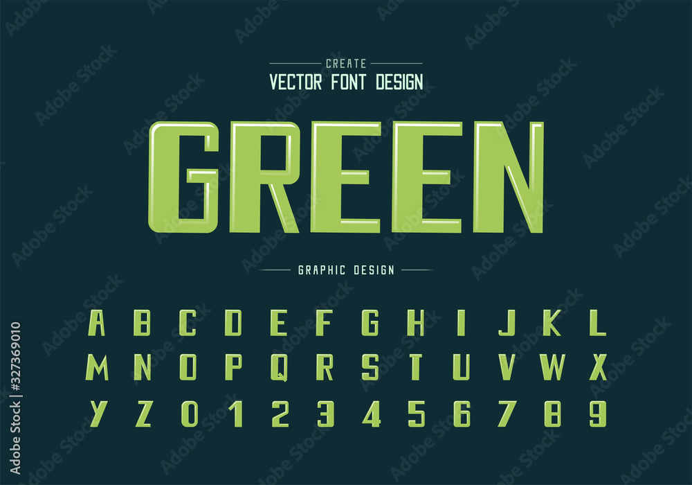 Poster highlights font and bold alphabet vector, typeface and number design, graphic text on background