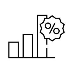 Sales chart line icon, concept sign, outline vector illustration, linear symbol.