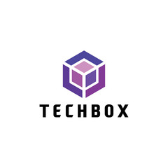 Tech Box logo design with concept of Modern App icon and Internet Symbol vector.