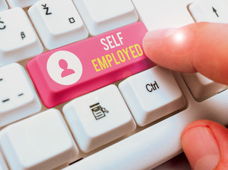 Word writing text Self Employed. Business photo showcasing owner of a business rather than for an...