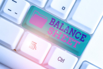 Text sign showing Balance Sheet. Business photo text financial statement that report a company...