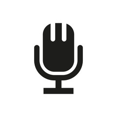 Microphone icon on white background.