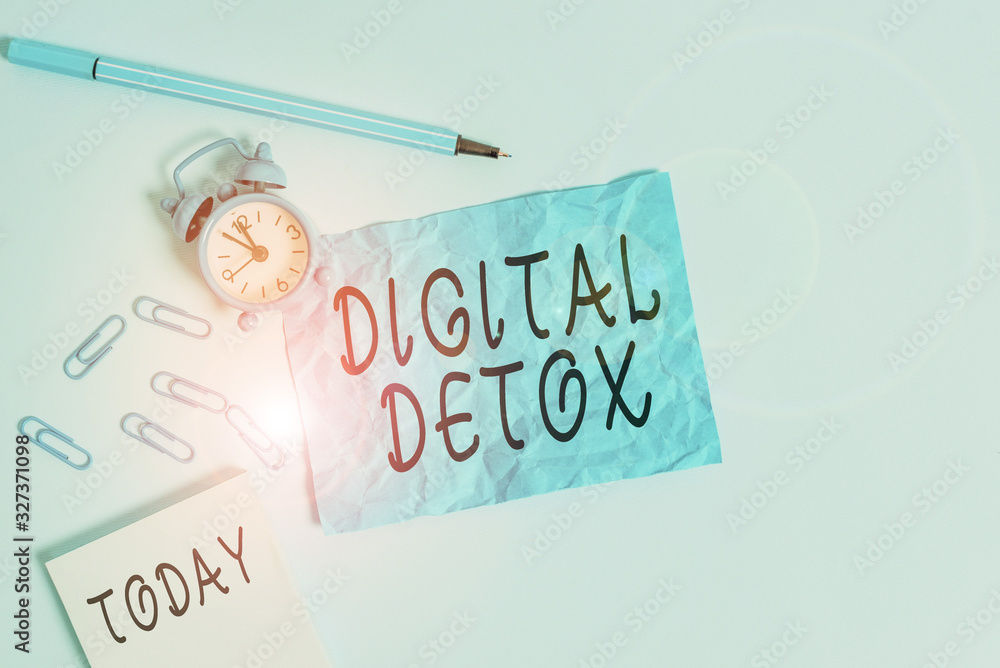 Poster handwriting text writing digital detox. conceptual photo period of time during a demonstrating stops