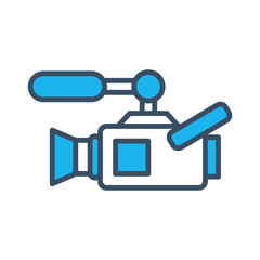 Fototapeta premium video camera icon filled outline style