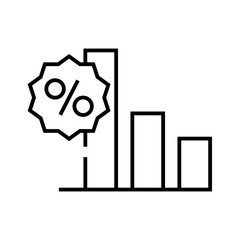 Sales charts line icon, concept sign, outline vector illustration, linear symbol.