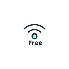 Free wifi color line icon vector illustration