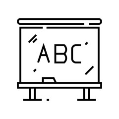 School desk line icon, concept sign, outline vector illustration, linear symbol.