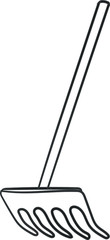 A rake. Garden tool on a white background.