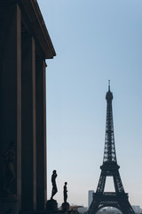 Fototapeta na wymiar Travel concept. Eiffel Tower in Paris, France, tourism in Europe. Top Destinations in Europe.
