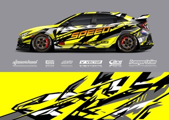 Sport car racing wrap design. vector design.