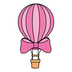 balloon travel hot with ribbon isolated icon vector illustration design