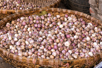 Garlics sold at market in Hanoi