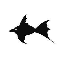 black flying fish with a white eye