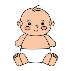 cute little baby boy isolated icon vector illustration design