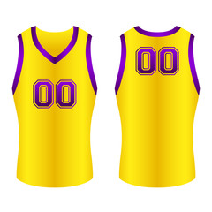 Golden and Purple Yellow Golden Basketball Jersey Icon Illustration Graphic