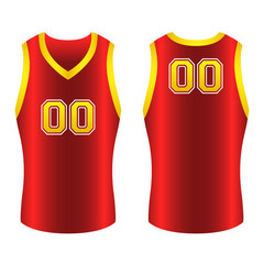 Red Yellow Gold Basketball Jersey Icon Illustration Graphic